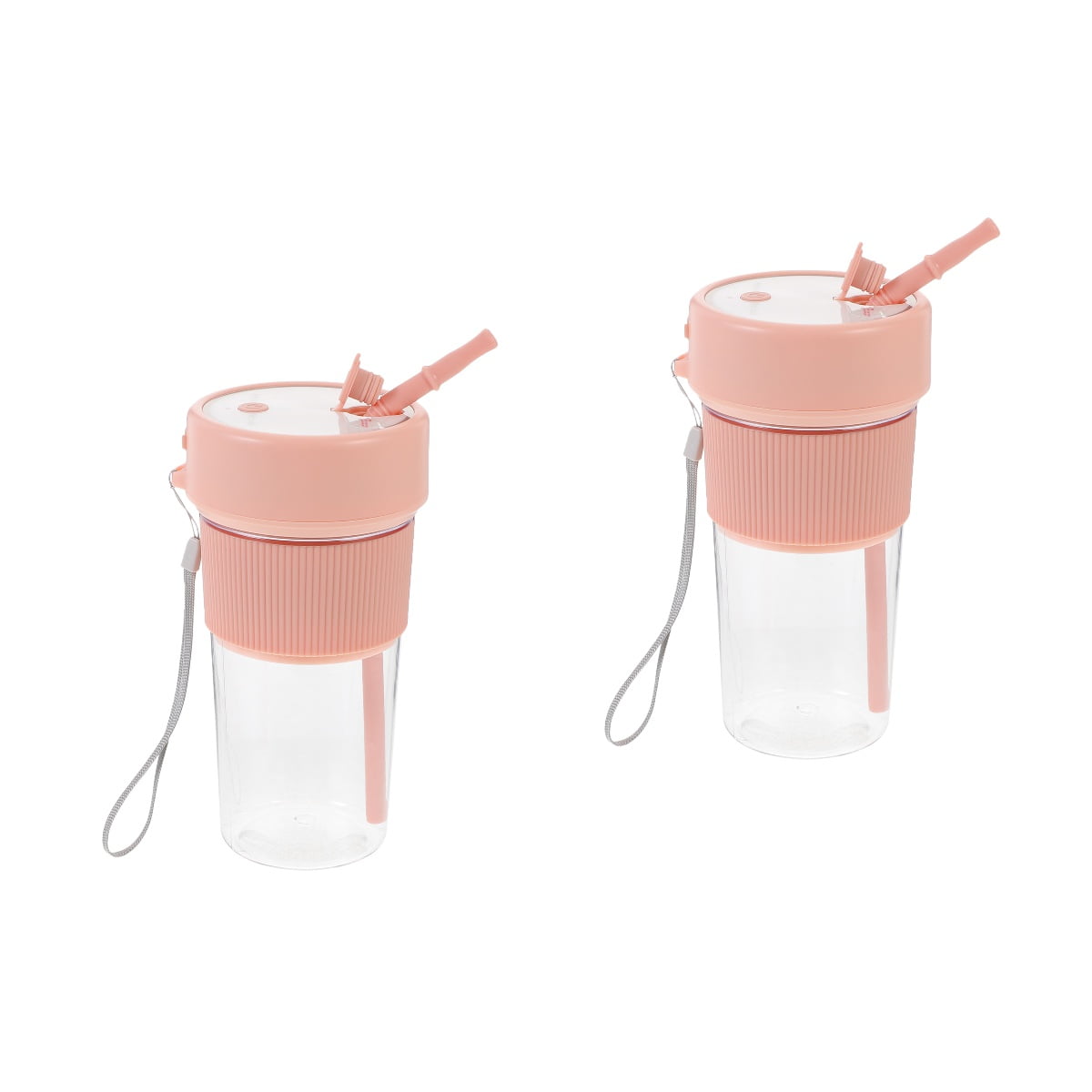 Toyandona Portable Pink Electric Juicer Cup for Fresh Juice and Smoothies 2Pcs