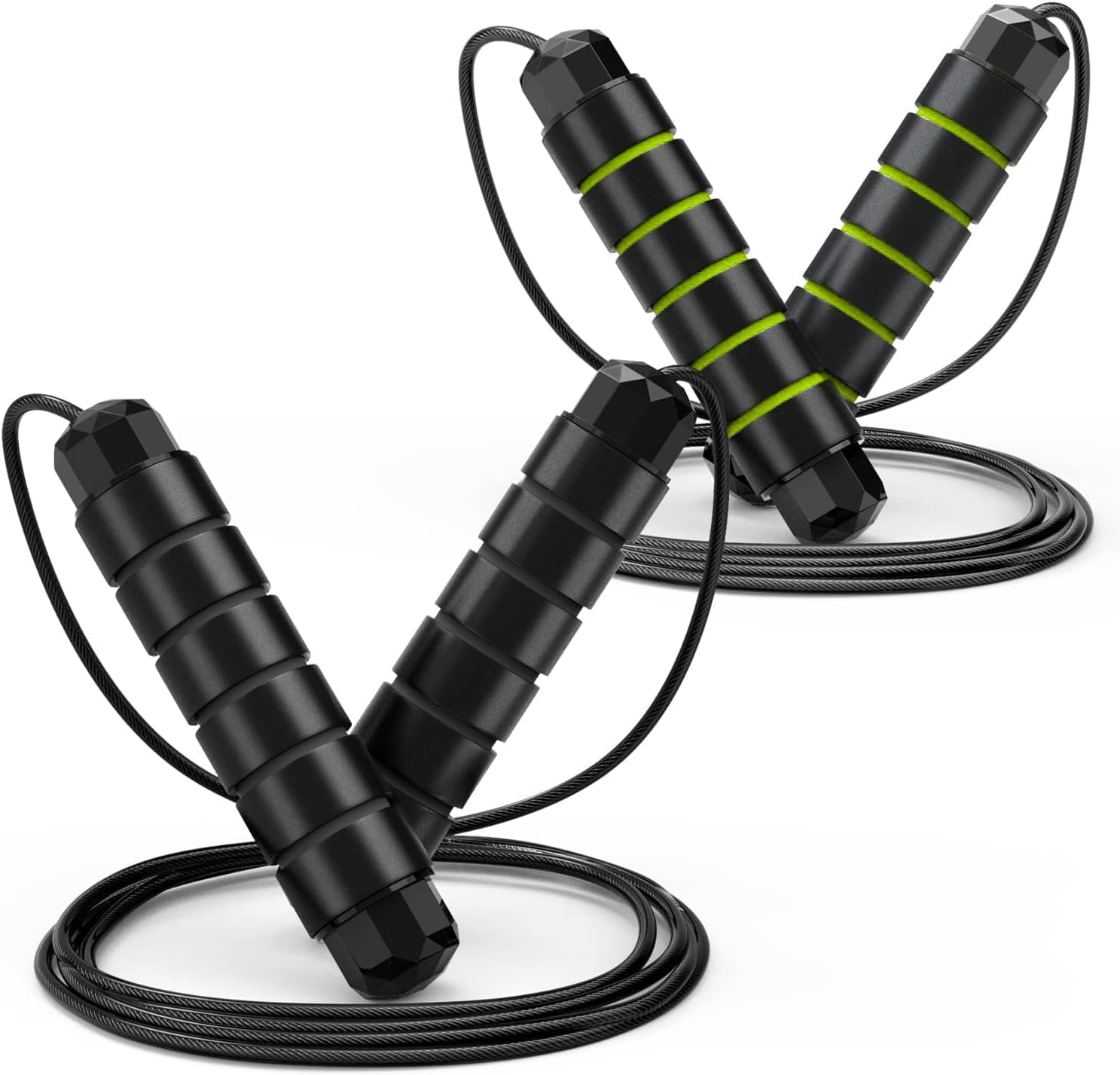 2pcs Jump Rope, Tangle-Free Rapid Speed Jumping Rope Cable with Ball ...