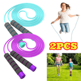 thumbnail image 1 of 2pcs Jump Rope with Skin-Friendly Foam Handles, Adjustable Jumping Rope for Kids, 2.6 m Skipping Rope for Girls Boys Exercise Workout Outdoor, 1 of 7