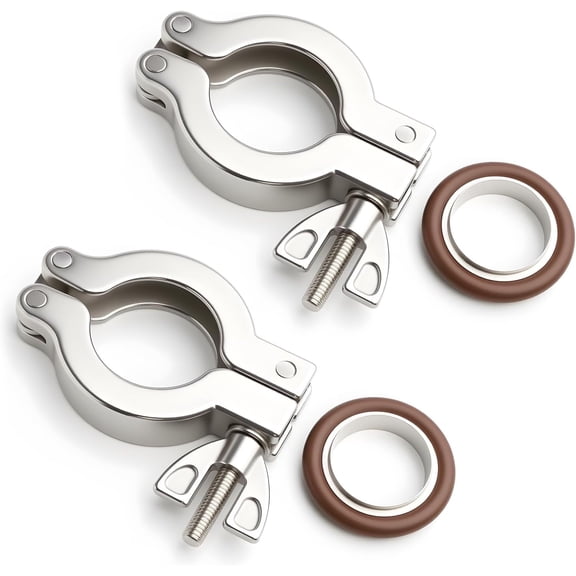 2pcs KF25 Stainless Steel 304 clamp with Stainless steel 304 Centering Ring KF25 with Quick Clamps O-ring