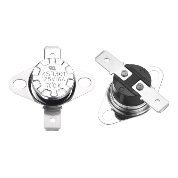 2pcs KSD301 Thermostat 70C/158F 16A Normally Open N.O Adjust Snap Disc Temperature Switch, Bakelite