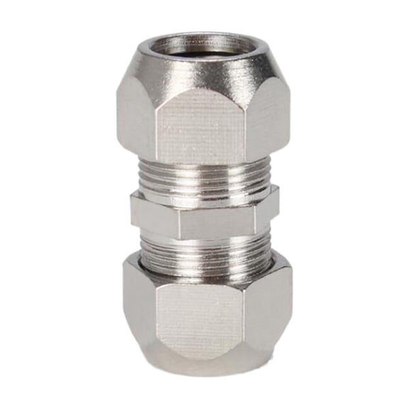 2pcs KTPU Pneumatic Nickel Plated Copper Ferrule Compression Pipe Fitting Coupling Straight Connector for Brass Aluminum Steel Tube