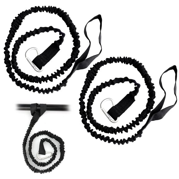 2pcs Kayak Paddle Leash Stretchable Paddle Strap with Carabiner for Canoe Boat Surf Board