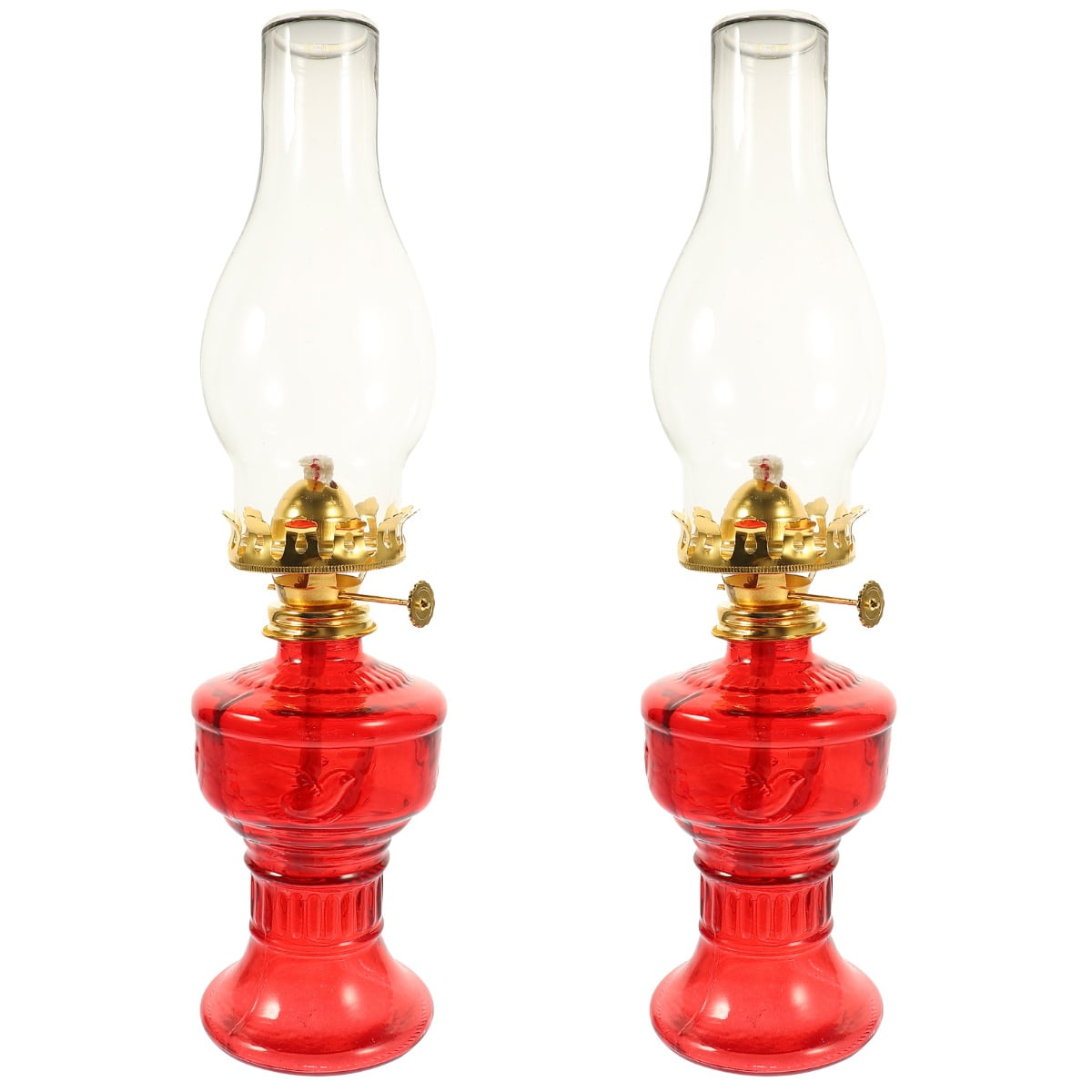 2pcs Kerosene Lamp Clear Glass Oil Lamp Desktop Kerosene Lamp Desktop