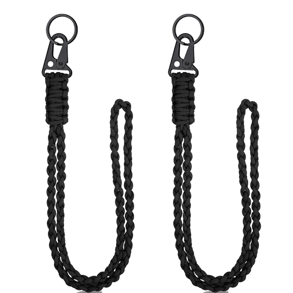 2pcs Key Lanyard for Men Tactical Heavy Duty Paracord Lanyard Braided Rope Key Chain Lanyards Men