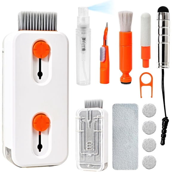 2pcs Keyboard Cleaner Laptop Cleaning Kit, Keyboard Cleaning Kit with Retractable Keyboard Brush and Multi-Function Cleaning Pen for MacBook iPad iPhone, Tablet, PC, Camera Lens, Phone, PC Monitor