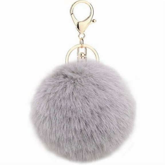 2pcs Keychain Soft Plush Charm Ring Keyring Faux Fur Balls Bag Pen