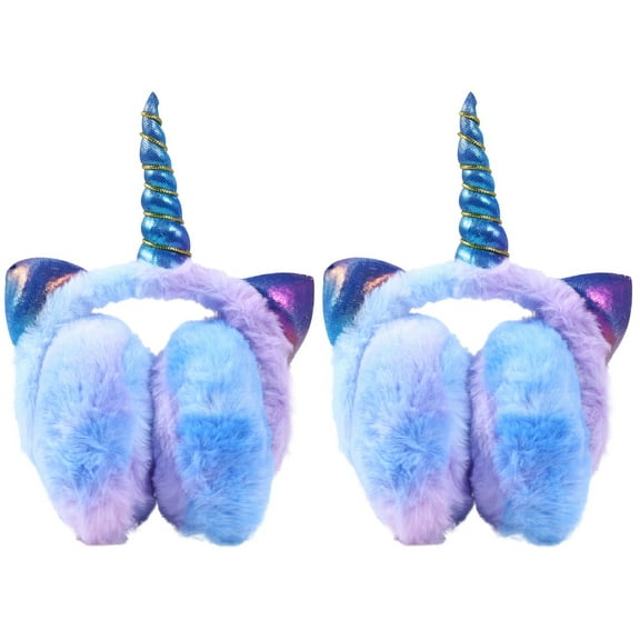 BEADCEST Unicorn Ear Warmer Plush For Children Winter Wear 2Pcs 10.6X6.5X4.3in