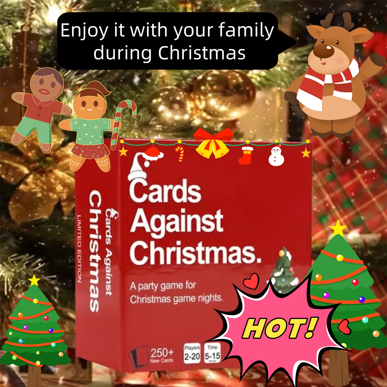 2pcs Kids games board games Cards Against Christmas A Party Cards Game