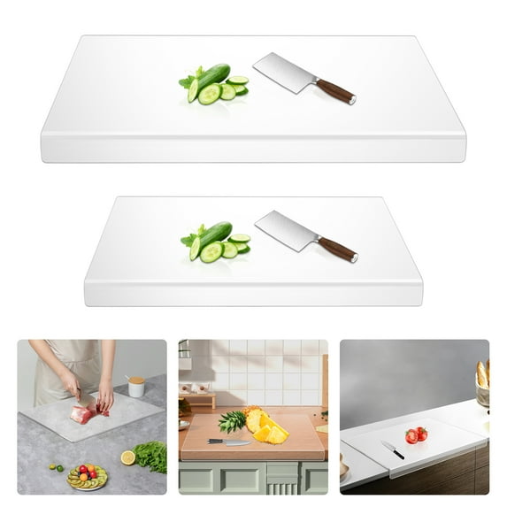 2pcs Kitchen Acrylic Clear Chopping Board, Rectangular Clear Tabletop Chopping Board, Portable Clear Countertop Board