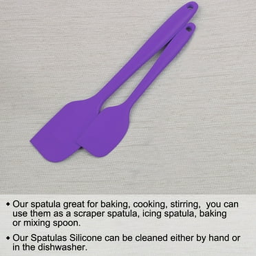 2pcs Kitchen Cooking Silicone Spatula Set Heat Resistant Turner Scraper Cooking Baking Utensils Purple