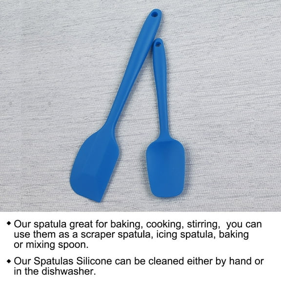 2pcs Kitchen Cooking Silicone Spatula Set Heat Resistant Turners Scraper Cooking Utensils Blue