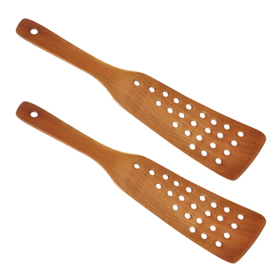 2pcs Kitchen Cooking Spatula Practical Wooden Spatula Non-stick Wooden Cookware
