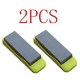 thumbnail image 1 of 2pcs Kitchen Double Sided Sharpening Stone with Non-Slip Base - Professional Knife Sharpener Polishing Grinding Tool, Whetstone for Household Kitchen Knives Scissors & Blade Sharpening, 6*2in, Green, 1 of 7