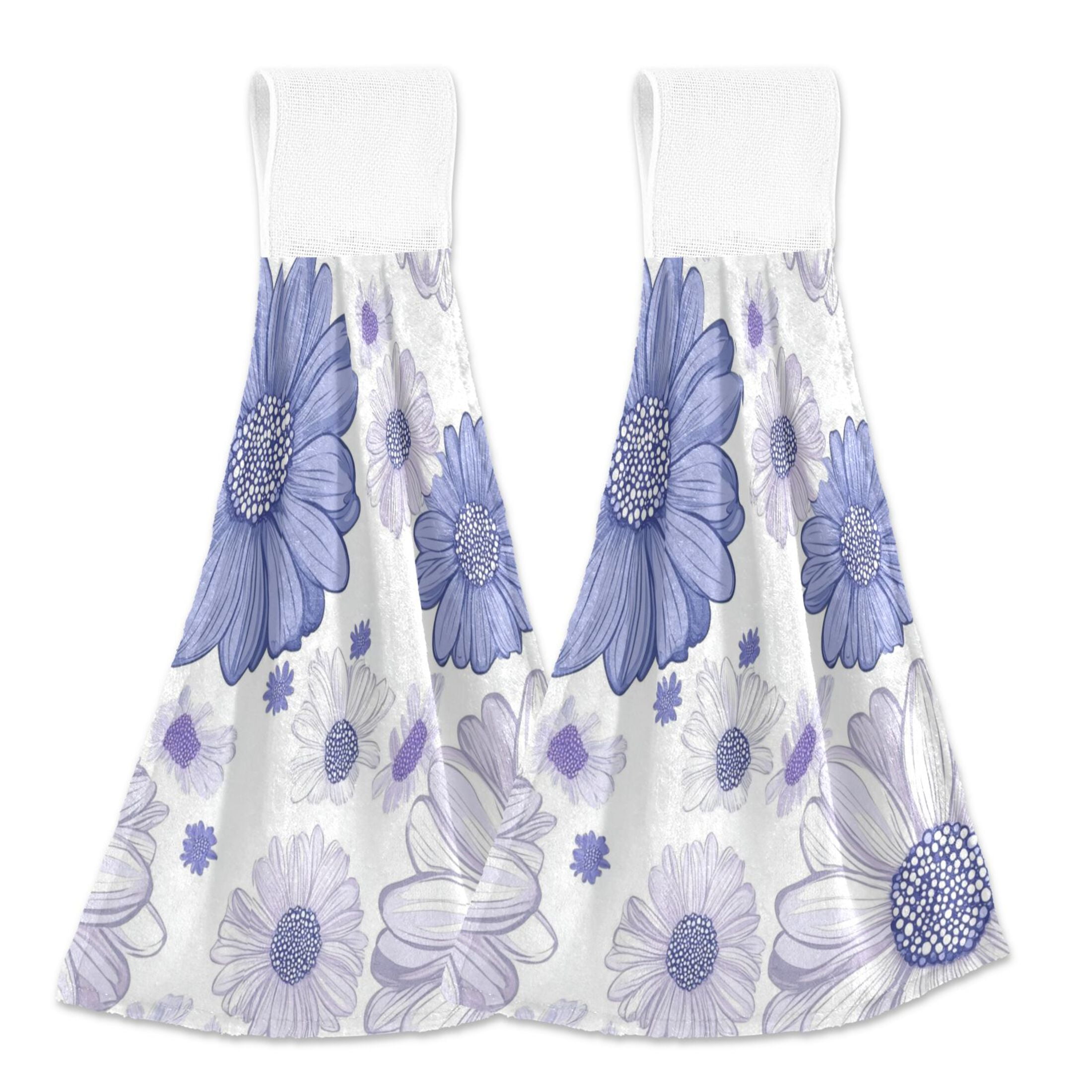 2pcs Kitchen Hanging Towels Bathroom Hanging Towels Velcro Soft Hand ...