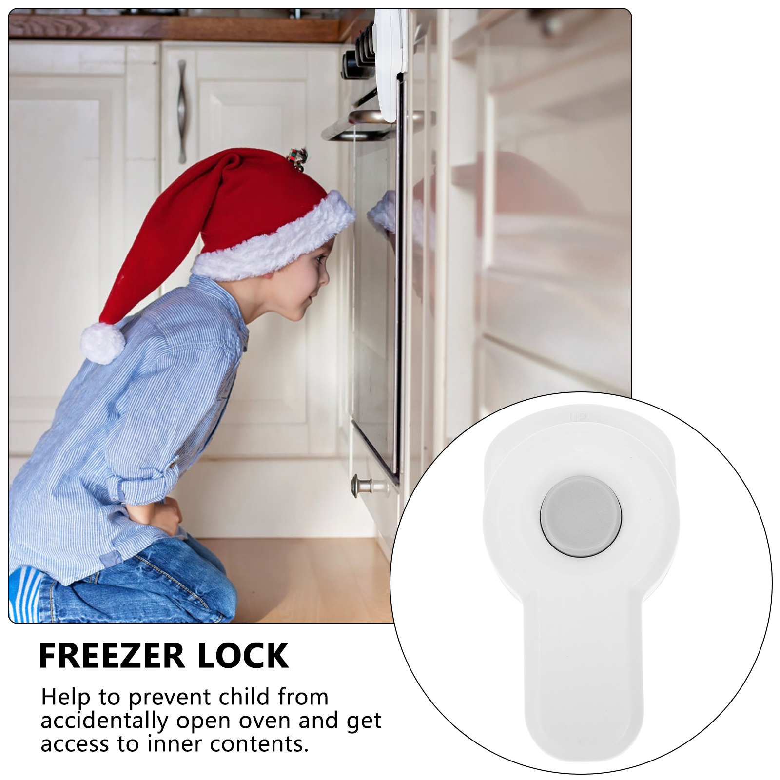2pcs Kitchen Protection Child Lock Locking Oven Doors Lock for Children Safety
