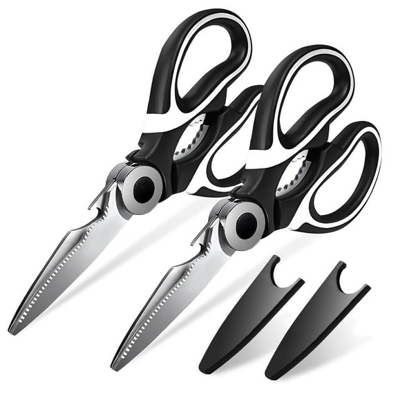 2pcs Kitchen Scissors, Heavy Duty Kitchen Shears Stainless Steel Food Cooking Scissors, Multipurpose Utility Scissors for Meat, Chicken, Fish.