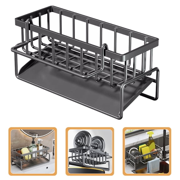Supvox kitchen sink organizer Black Carbon Steel 2Pcs