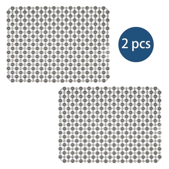 2pcs Kitchen Sink Mat Fast Draining Sink Mat Protectors Mat for Stainless Steel Ceramic Sinks ,11.8''x15.7''( Clear Black)