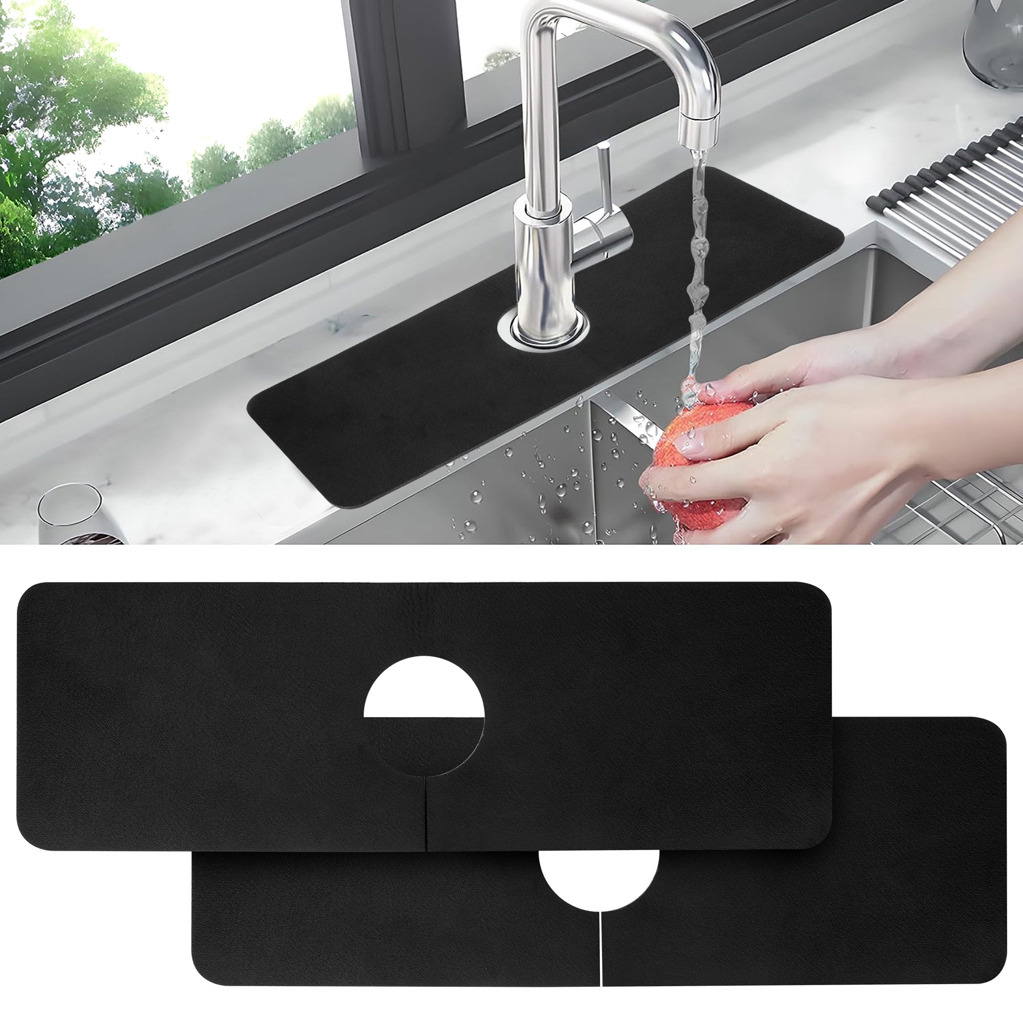 2pcs Kitchen Sink Splash Guards, TSV Super Absorbent Fast Drying Pads