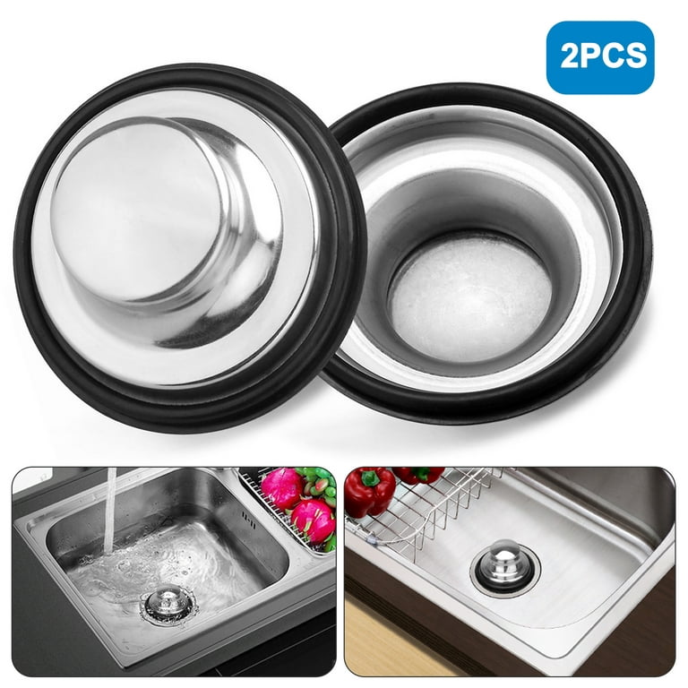 2pcs Kitchen Sink Stopper Cover, EEEkit 3.35 Universal Stainless Steel  Kitchen Sink Plug Cover Replacement