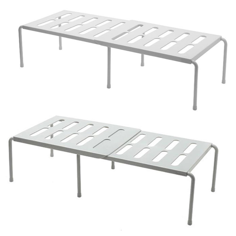 2pcs Kitchen Space Saving Layered Shelf Plastic Storage Rack Shoes