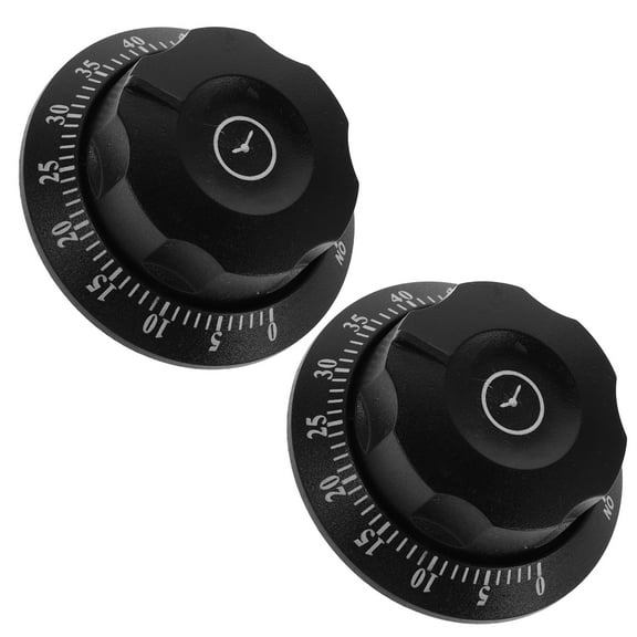 Black Plastic Kitchen Timer with Dial for Oven Cooking and Baking 2pcs