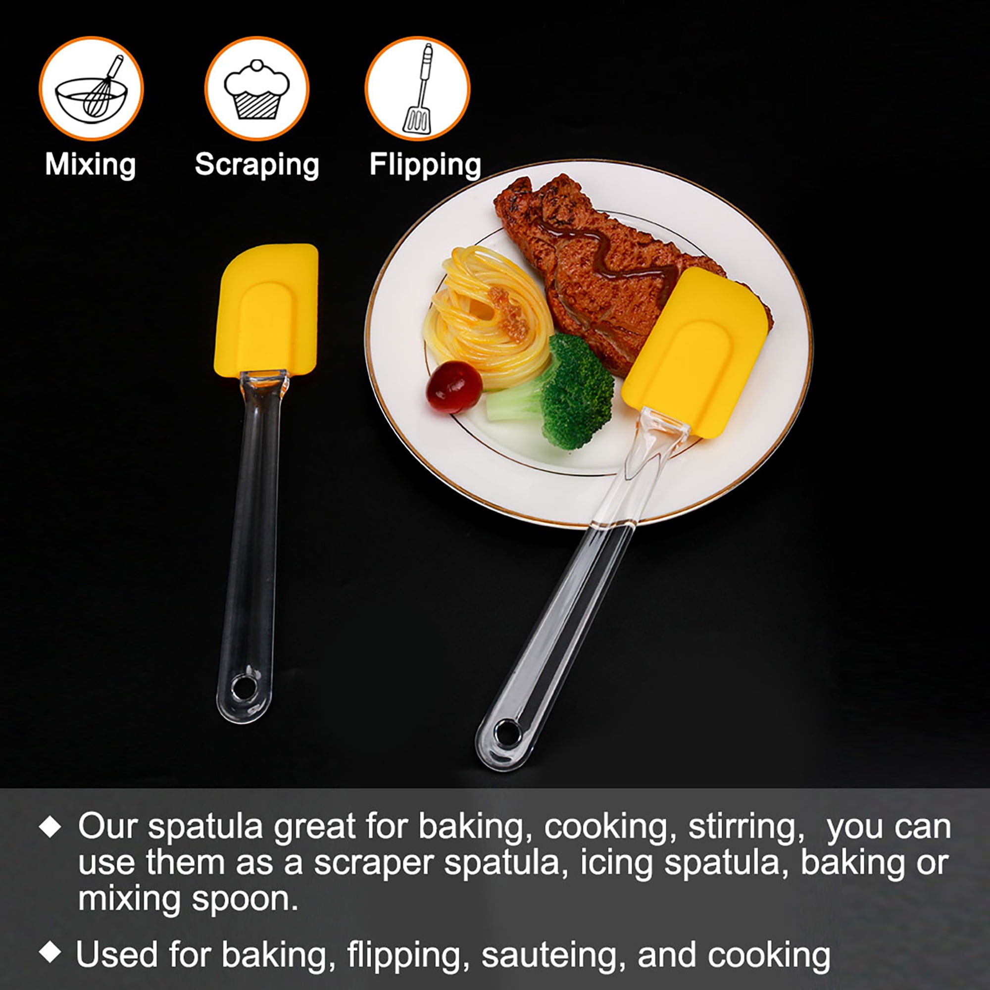 21CM Hot Universal Heat Resistant Integrate Handle Silicone Spoon Scraper  Spatula Ice Cream Cake Kitchen Tool Utensil
