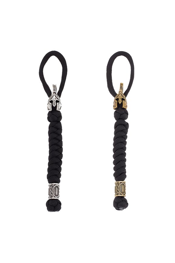 2pcs Knife Lanyards with Alloy Beads Tactical Lanyard Car Keychain with Strap for Backpack Camping DIY