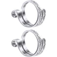 thumbnail image 1 of 2pcs Knitting Crochet Ring, Knitting Crochet Loop for Crafts Hand, Adjustable Knitting Crochet Loop Ring, Alloy Open Yarn Guide Crochet Ring for Weaving Hook Line 3cmx3cmx1cm Silver, 1 of 5