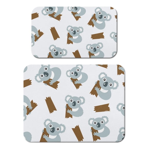 2pcs Koala Print Coffee Maker Mat Set - 4-Layer Absorbent Non-Slip Mat for Coffee Station, Kitchen Counter, Bar - Cute Koala Bear Pattern