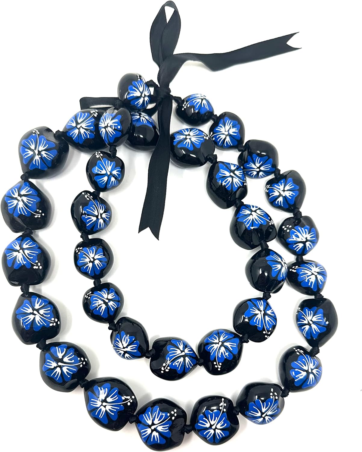 2pcs Kukui Nut Leis Beads Necklaces Adjustable 32 inches Lei for Men