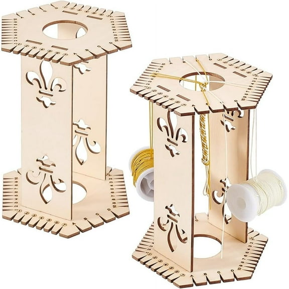 2pcs Kumihimo Marudai Disk Kumihimo Disk Knitting Utensil Wood Kumihimo Braiding Disk Knitting Tool 42 Slot Kumihimo Kit for Friendship Bracelet Looms Hand Rope Braiding Disk Knitting