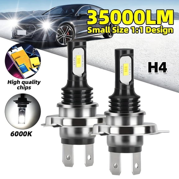 2pcs LED Car Bulbs, 9005/HB3 9006/HB4 H4 H7 H11 880 881 5202 H3, Fit for Fog Light Bulb 35000LM Super Bright White 6000K, CSP Chip, Rapid Cooling, 12-24V, Vehicle Lighting, Automotive Lighting
