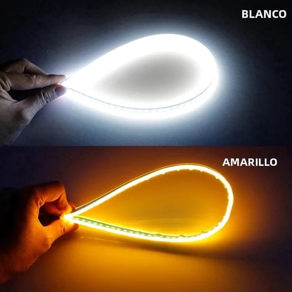 2pcs LED DRL Car Light Waterproof Flexible Universal Headlight Turn Signal Day Night Light and Brake Light 12V SMD2835