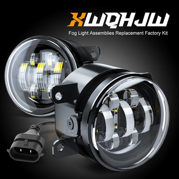 2pcs LED Driving Fog Light Lamp Front Bumper Light Driver + Right Passenger Side