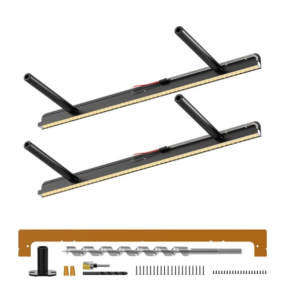 2pcs LED Floating Shelf Bracket with Lights, Hidden Floating Shelf Hardware with Integrated Lighting, Create Warm 2700K Lighted Wall Shelf, Heavy Duty Fireplace Mantel Brackets,150lbs (34x6x1.2)