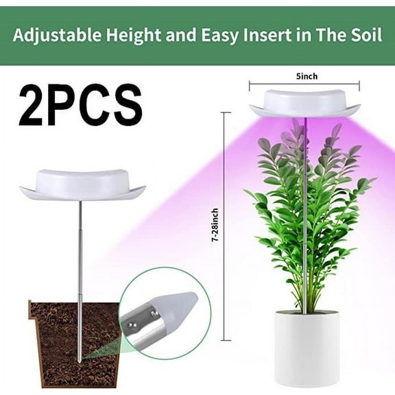 2pcs LED Grow Light for Indoor Plants,Sun-Like Full Spectrum Panel Plant Light with IR & UV LED Bulbs for Seedling/Veg/Blooming/Succulents