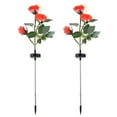 thumbnail image 1 of 2pcs LED Solar Flower Lights Waterproof Artificial Rose Garden Lamp for Outdoor LandscapeRed, 1 of 8