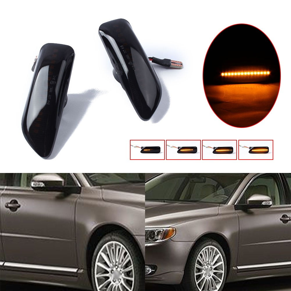 2pcs LED Turn Signal Light Indicator Side Dynamic For Volvo S60 S80 V70 ...