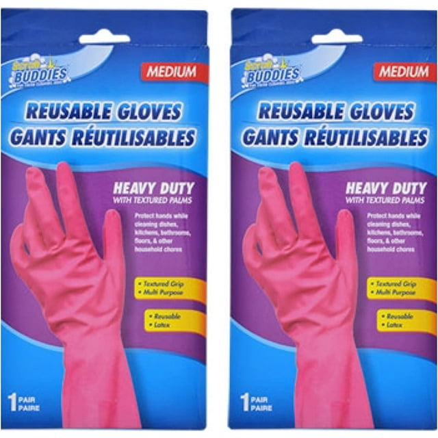 2pcs Ladies Kitchen Bathroom Dishes Floors All Purpose Cleaning Gloves