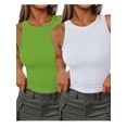 thumbnail image 1 of 2pcs Ladies Solid Color Ribbed Tank Top | Casual Sleeveless Slim Fit Base Layer for Summer, 1 of 8