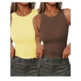 thumbnail image 1 of 2pcs Ladies Solid Color Ribbed Tank Top | Casual Sleeveless Slim Fit Base Layer for Summer, 1 of 8