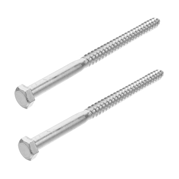 2pcs Lag Screws for Wood, Heavy Duty Carbon Steel Lag Bolts with Hex Head, Galvanized Finish, Size M16x250, Designed for Maximum Torque and Minimized Crack Risks, for Outdoor