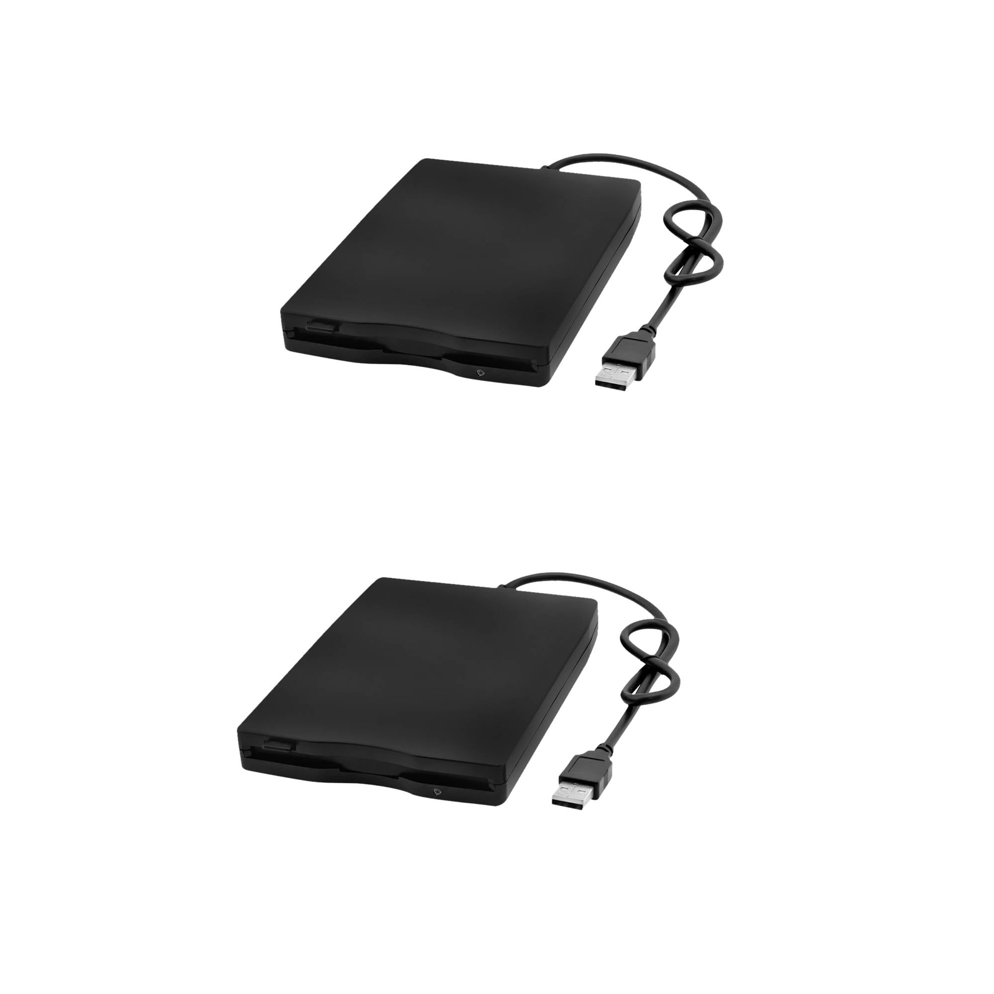 ETEREAUTY Laptop External Diskette Drive Portable USB 2.0 Floppy Disk Black for Reading Data 2Pcs