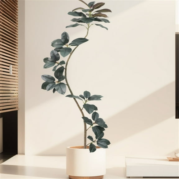 2pcs Large Artificial Rubber Tree, Realistic Rubber Tree With Lifelike Leaves And Pot, Faux Plants For Living Room Bedroom Office Balcony Decor, 120/170 cm