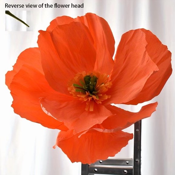 2pcs Large Handmade Crepe Paper Flowers for Wedding Party Decorations, Reusable Photography Props for Home Event Styling, Lightweight Wall Backdrop Arch Decor