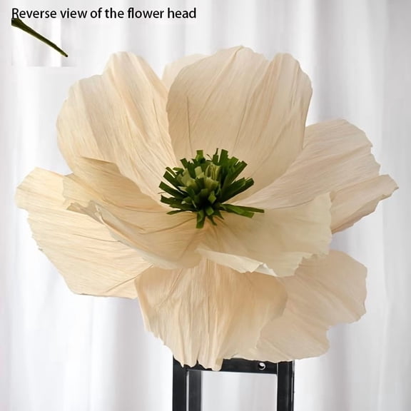 2pcs Large Handmade Crepe Paper Flowers for Wedding Party Decorations, Reusable Photography Props for Home Event Styling, Lightweight Wall Backdrop Arch Decor