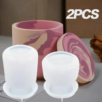 2pcs Large Jar Resin Molds Box with Lid Silicone Creative Pot Molds for Epoxy Jewelry Trinket Candle Holder Organizer Mold Plant Mold DIY Resin Concrete Crafts Home Deco