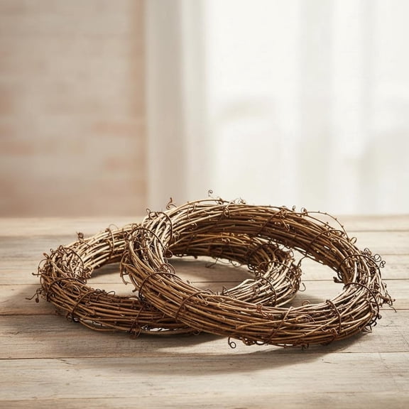 2pcs Large Natural Grapevine Wreath Rings Rattan Vine Branch Hoop for DIY Craft Christmas Easter Holiday Decoration